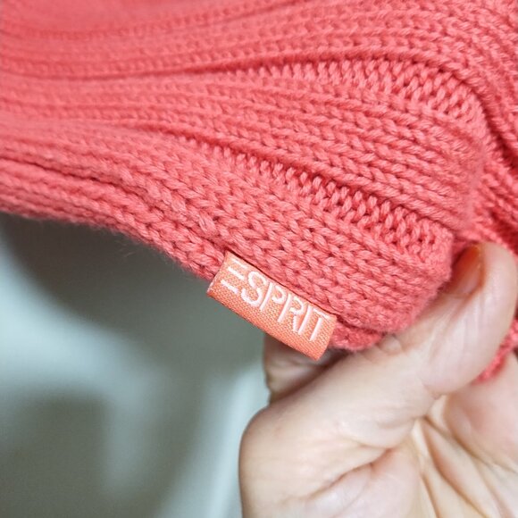 Esprit coral colored cotton long-sleeve sweater - Picture 7 of 7